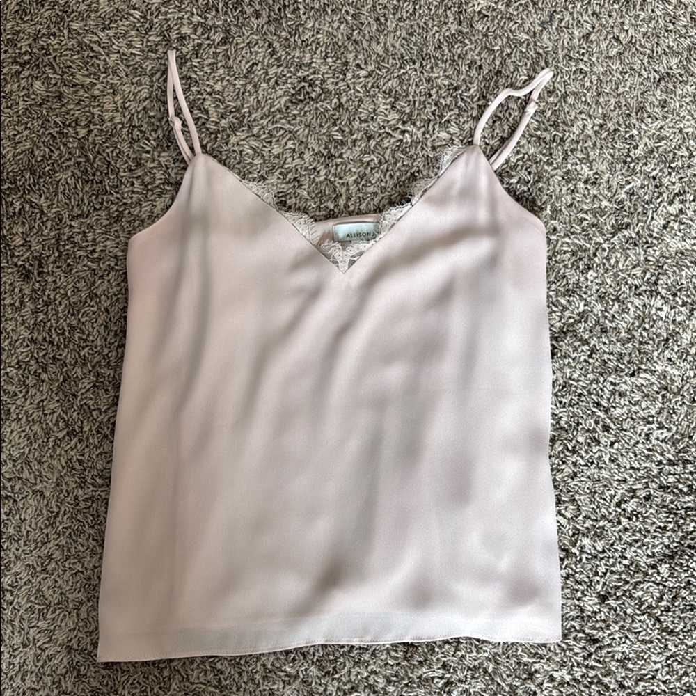 Pink Camisole Top with V-Neckline and Spaghetti Straps